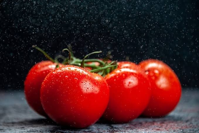 Fresh red tomatoes on the vine